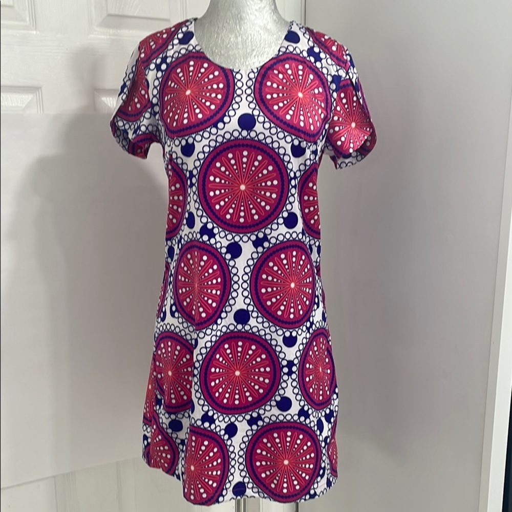 Tracy Negoshian silk dress colorful size s